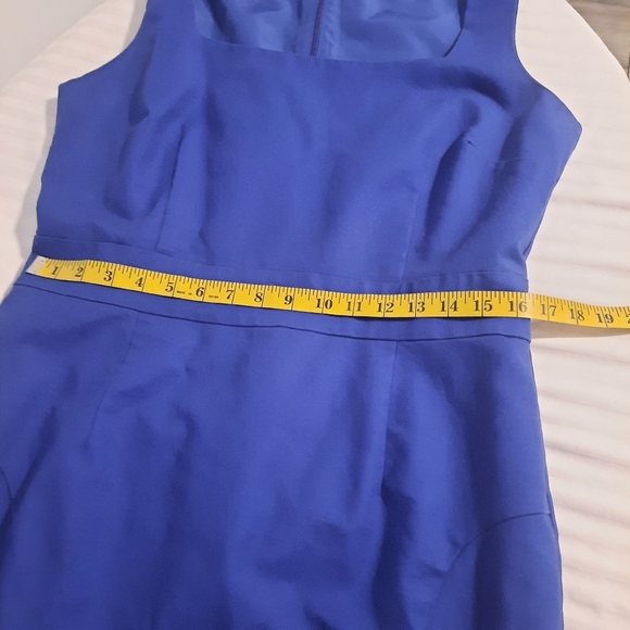 Blue Square Neck Straight Dress Size 14 - Picture 8 of 12
